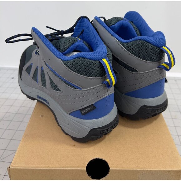 Merrell Boy's Oakcreek Mid Top Hiking Shoes Gray/Blue Sz. 6 Youth NEW - Picture 4 of 7